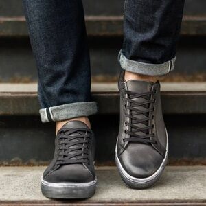 J&M Est. 1850 Gray Leather Lace Up Men’s Sneaker Shoes US Size 11